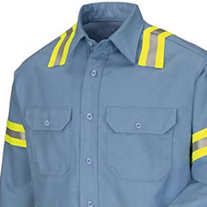 Construction High Work Wear For Men Work Shirt Overalls Industrial Safety Shirt For Sale Elastic Band Reflective Work Shirts - Product Image 4