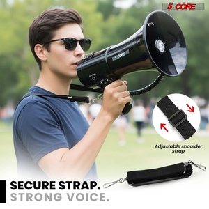 5 Core Megaphone Bullhorn 50W <b>Speaker</b> w Handheld Mic Shoulder Strap Loud Clear Audio - Product Image 6