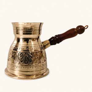 Cafetera Turca/Griega/Árabe de Latón con Acabado Pulido, para Estufa, Cezve Ibrik, Ecológica, Metálica Vintage - Product Image 2