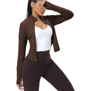 Chaqueta de Yoga para Mujer, Cuello Alto, Orificios para Pulgares, Absorbe la Humedad, Nailon y Elastano, Elástica en Cuatro Direcciones, Transpirable - Product Image 5