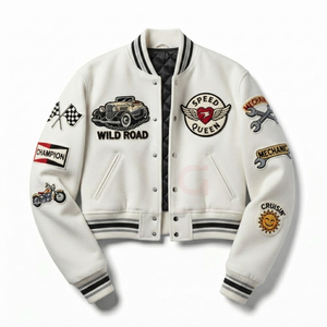 <b>Winter</b> collection womens Custom Design Logo Varsity <b>Jackets</b> Baseball <b>Jackets</b> <b>Leather</b> Sleeve Women's <b>Jackets</b> Lady Crop <b>Jackets</b> - Product Image 6