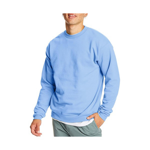 Sweat-shirt à col rond pour homme OEM, bleu ciel, tissu durable, fabricant de vêtements personnalisés - Product Image 1