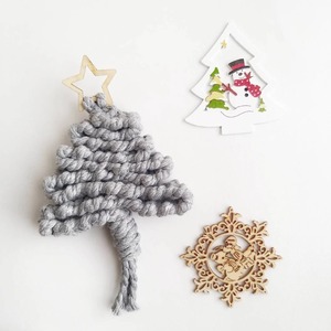 Christmas Tree Macrame <b>Key</b> Chain For Festive Boho Style Bag Decorative Object And Cotton Rope Keyring Holiday <b>Accessory</b> - Product Image 3