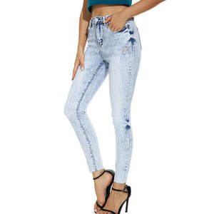 Pantalones Vaqueros de Mujer de Diseño Nuevo y Personalizado, de Alta Calidad, Color Sólido, Cómodos - Product Image 1