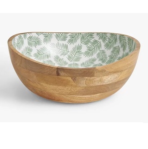 Tazón Redondo de Madera con Diseño Estándar y Estampado Esmaltado para Servir Comida y Bocadillos en el Hogar, Hoteles y Restaurantes - Product Image 4