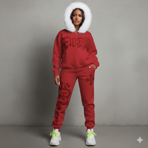 Ensemble de survêtement personnalisé pour homme en coton, comprenant un sweat à capuche et un pantalon de jogging, avec motif squelette et impression en relief, deux pièces de sport - Product Image 3