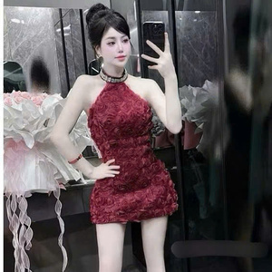 Minivestido Sexy y Elegante para Mujer, Diseño Simple, Color Sólido, Lavable, Cómodo, Informal, Formal, Cintura Natural, Tejido de Punto, Manga Corta - Product Image 2