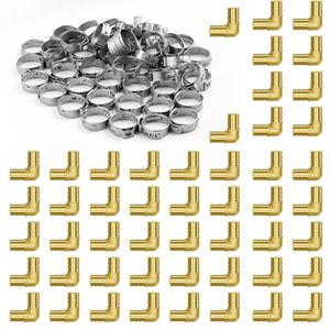 50 Pezzi Raccordi per Tubi in Ottone Resistenti da 1/2 Pollice, Gomiti a Morsetto e Connettori per Aria, Forniture Idrauliche di Base - Product Image 1