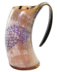 Taza de cuerno para beber de cerámica tallada vikinga personalizada hecha a mano, cuerno Natural altamente pulido de La India para regalos de negocios, cerveza de vino - Product Image 1