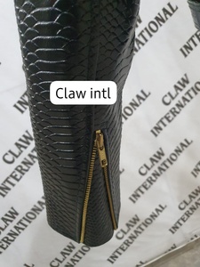 Customised All-Season Cow Skin for Crocodile Embossed <b>Biker</b> Style Black Leather <b>Jacket</b> Wholesale Supply From Pakistan - Product Image 4