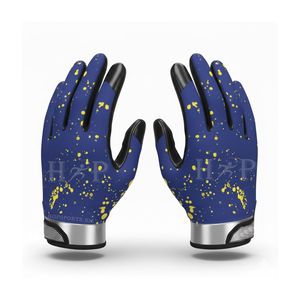Gants de football américain avec logo personnalisé, paume en silicone adhérent à haute adhérence, gants professionnels pour receveurs, gants de sport respirants - Product Image 3