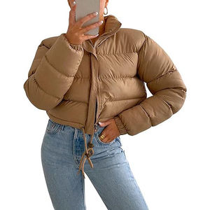 Chaqueta acolchada impermeable para mujer, diseño de burbujas, abrigo de invierno acolchado, chaqueta corta de nailon para exteriores - Product Image 6