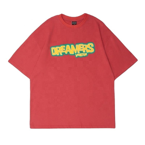 T-shirt en coton noir gaufré Dreamers Flock pour homme, coupe classique, streetwear, manches courtes, col rond, respirant, séchage rapide, logo frontal - Product Image 4
