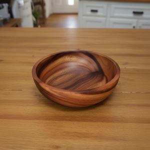 Tazón de Madera de Acacia, Estilo Japonés Natural, Tazón para Frutas y Ensaladas, Vajilla Rústica de Madera - Product Image 4