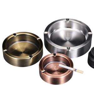 Cendrier rond en métal de qualité supérieure, fait à la main, finition argentée, cendrier à cigares fabriqué en Inde - Product Image 2