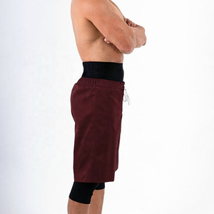 Customized Men's Awrah Shorts Muslim <b>Mid</b>-Knee Solid Canvas Quick Dry Drawstring Closure High Street Style Activewear Plain Dyed - Product Image 4