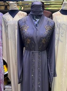 Best Selling <b>Abaya</b> Modest Dubai Beaded Sequined Long Sleeve <b>Abaya</b> Muslim Traditional Handmade <b>Wedding</b> Women Breathable V Neck - Product Image 6