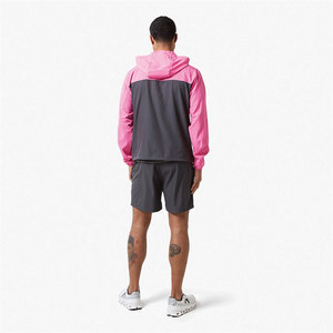 Chaqueta cortavientos con capucha para hombre, con bloques de color, cremallera y bolsillos laterales, de secado rápido, ligera, de poliéster, conjunto deportivo. - Product Image 2