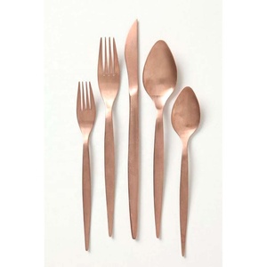 New High Quality Rose <b>Gold</b> Plated Flatware <b>Set</b> with Modern Design Royal Look <b>Cutlery</b> <b>Set</b> for Restaurant Wedding Home Hotel - Product Image 1