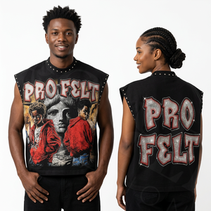 Screen Printed Vintage Graphic Sleeveless Tank Top Men Streetwear Hip Hop Oversized Muscle Tee Casual Summer Punk Style Shirt - Product Image 2