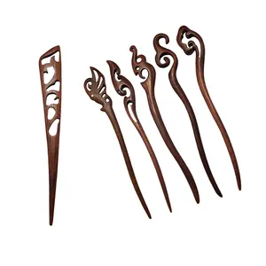 Fashion Jewelry Handmade Wooden Sono Carved Chopstick Mix's Design Vintage Hair Pin For Women Lady