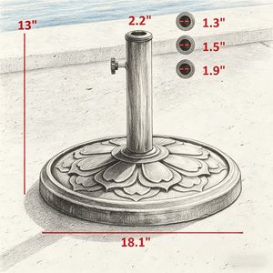 Base per Ombrellone da Giardino in Acciaio Inossidabile per Uso Moderno in Giardino, Spiaggia e Parco - Product Image 4