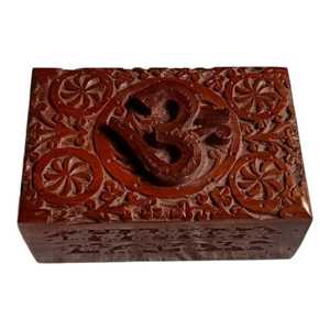 Handmade Carved Wooden Jewelry <b>Box</b> Rectangle Locking Storage Case Hinged Lid <b>Keepsake</b> Organizer for Home Office - Product Image 3
