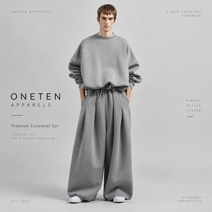 Chándal gris para hombre con logo personalizado, lavado ácido, de peso medio, con capucha, ajuste holgado, cintura con cordón, largo completo, minimalista, impermeable para invierno - Product Image 2