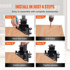 Infinity Heavy Duty universale Base Mobile Stand 12 \ "x12 \" regolabile 400 libbre capacità di peso ruote girevoli per la lavorazione del legno - Product Image 5