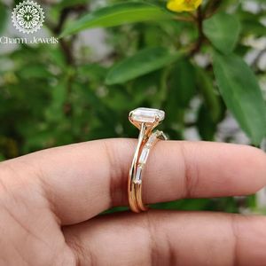 Charm Jewells <b>Cushion</b> Cut Moissanite IGI Certified Engagement Ring 18K Gold Filled Prong Setting Women's Classic Wedding Band 3g - Product Image 6