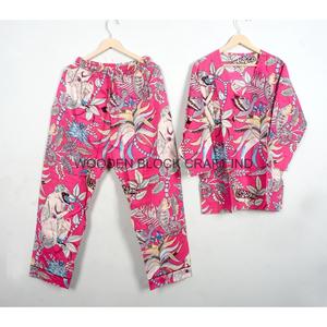 Conjunto de Pijama de 3 Piezas de Algodón Suave para Mujer, Cuello en V, Estampado a Mano, Estilo Boho, Logotipo Frontal, Manga Larga, Cintura Alta, Verano - Product Image 5