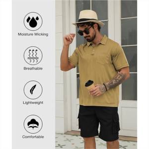 Polos et shorts d'été personnalisés en tissu de qualité supérieure, coupe classique, prix usine, faible MOQ - Product Image 5