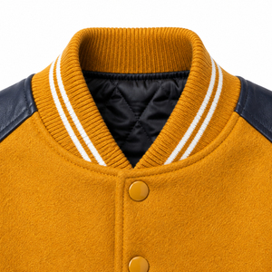 Best Supplier Men Varsity <b>Jacket</b> High Quality Eco-Friendly Crew Neck Canvas Fabric Winter Wear Front Bulk Quantity Reasonable - Product Image 6