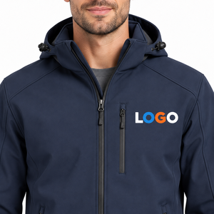Chaqueta de Forro Polar con Capucha de Doble Capa para Hombre, Color Azul Marino, Cierre de Cremallera, Cortavientos, Informal, para Invierno, Uso en Exteriores, Corte Regular, Chaqueta Softshell para Hombre - Product Image 4