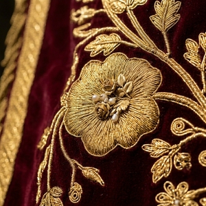 Handmade Gold Bullion Embroidery Church <b>Banner</b> Velvet Liturgical Vestment Column Altar Hanging Pulpit Antependium Stole - Product Image 5