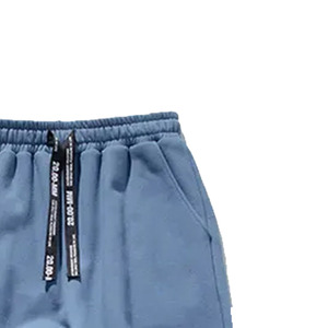 Pantalon de survêtement bleu pour homme, taille élastique avec cordon de serrage, décontracté, poches latérales, en coton tricoté mi-lourd, idéal pour l'automne - Product Image 2