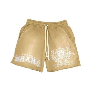 Wholesale <b>Men's</b> <b>Summer</b> Streetwear Two-Piece Set Nylon Windbreaker <b>Jacket</b> Shorts Flame Embroidery Logo Embroidered Tracksuit - Product Image 2