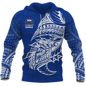 Samoa Solid Hooded <b>Sweatshirt</b> <b>Men</b> Blue <b>White</b> Customized Printing Casual Fit Regular Sleeve Woven Polyester Winter OEM Service - Product Image 6