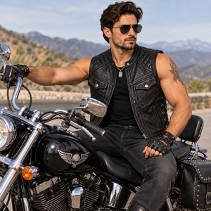 Gilet de motard personnalisé pour homme, sans manches, pour club moto, gilet de moto d'extérieur, personnalisable avec logo, durable - Product Image 2