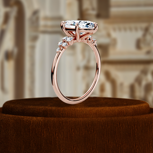 Bague d'anniversaire en or blanc 14 carats avec diamant 1,5 carat taille marquise, solitaire, sertissage demi-pavé sur les côtés, minimaliste, certifiée IGI - Product Image 6