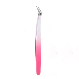 Ensemble de pinces à épiler professionnelles en acier inoxydable pour extensions de cils avec pointes angulées de précision et poignée antidérapante pour salon - Product Image 6