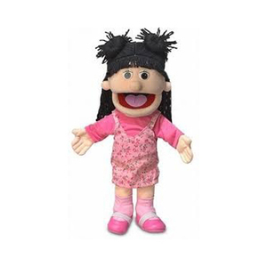 Marioneta de peluche con traje naranja y pelo negro, juguete de peluche suave para niños de 2 a 4 años - Product Image 4