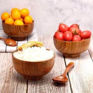 Bol de service en bois d'acacia naturel pour salade de fruits - Décoratif, écologique, durable, passe au lave-vaisselle, idéal pour les fêtes - Product Image 5