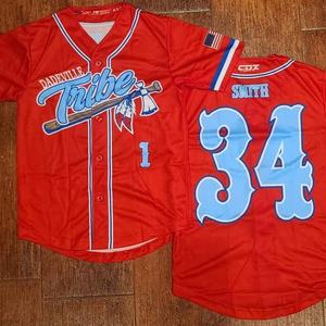 Camiseta Deportiva de Béisbol para Hombre, Transpirable, Azul, de Poliéster, Talla Grande, Lisa, para Sublimación - Product Image 1