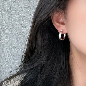 Pendientes de Plata de Ley S925, Estilo Vintage Coreano, Joyería de Moda para Bodas, Plata Brillante, Diseño Básico y Personalizado - Product Image 4
