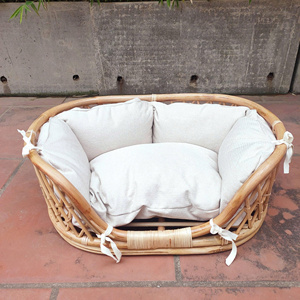 Cama y Jaula para Mascotas Pequeñas, Tejida a Mano con Mimbre de Resina de Ratán PP, Transpirable y Refrescante para el Verano, Desmontable y Lavable, Marca XH - Product Image 1