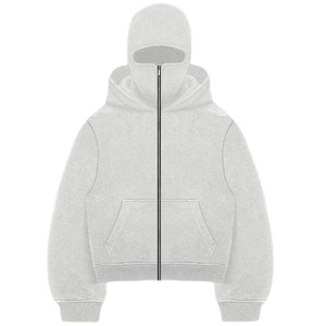 Sudadera con Capucha Balaclava Personalizada 2026 de 430 Gramos para Hombre, Alta Calidad, 100% Algodón, Invierno, Estilo Urbano, Estampada o Lisa, Tipo Ninja - Product Image 2