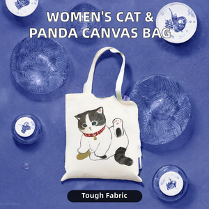 Bolsa de lona de viaje mediana con estampado animal de dibujos animados para mujer, diseño de panda personalizado - Product Image 2