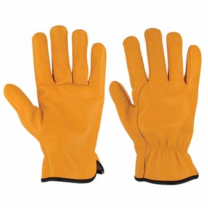 Heavy Duty Industrial Safety Cowhide Grain Leather Yellow <b>Driver</b> <b>Gloves</b> Soft & Comfortable Heat Resistant Gardening <b>Gloves</b> - Product Image 4