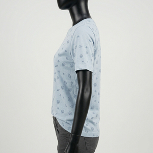 T-shirt décontracté à manches courtes et col rond en coton uni pour femme, streetwear, écologique, vente en gros, t-shirt de haute qualité - Product Image 3